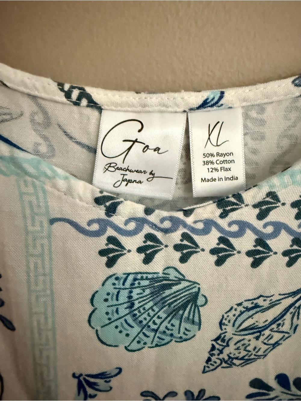 NWT Japna Sun Dress with Blue Seashell Print - Picture 3 of 5